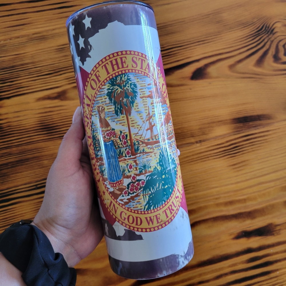 Florida American flag 20oz skinny tumbler